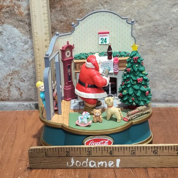 Coca Cola Musical Collection Santa Claus Music Box Lights Up 1993 - Picture 9 of 15